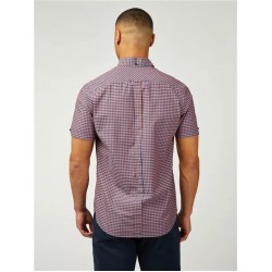 Ben Sherman Short Sleeve Check Shirt - Burnt Orange