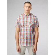 Ben Sherman Short Sleeve Gingham Check Shirt - Kingfisher