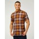 Ben Sherman Short Sleeve Check Shirt - Wine