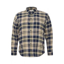 Blend Long Sleeve Cotton Shirt - Navy/Green/Stone