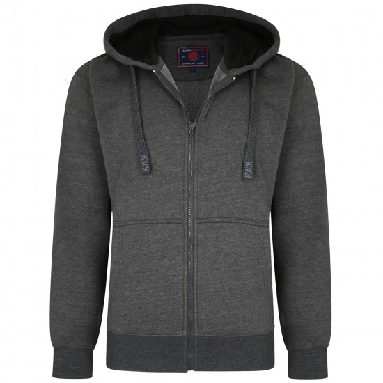 Kam Full Zip Hoodie - Charcoal Marl